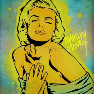 Stencil Street Art - Teal and Yellow